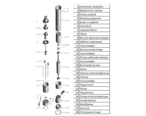 Насос скважинный шнековый  VOLKS pumpe  4 QGD 1,8-50-0,5кВт +кабель 15м