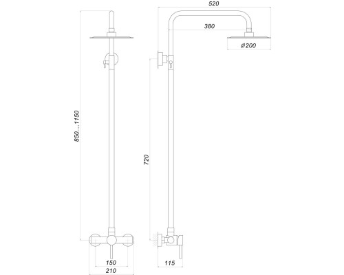 Душевая система Globus Lux ALPEN S-SH-005