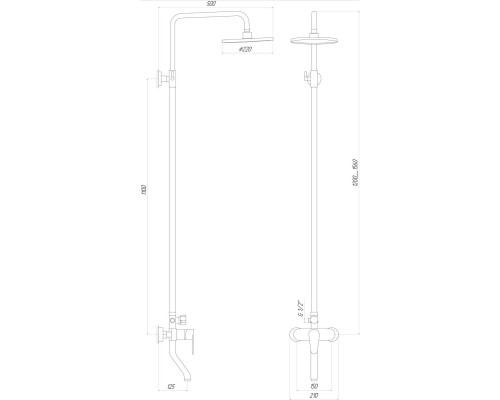 Душевая система DOMINO TORINO KIT-VAN-DS0034