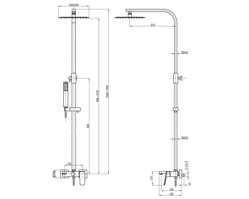 Душевая система TOPAZ LEXI TL 21102-H57-00