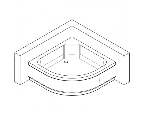 Душевой поддон полукруглый SLUPIA RM90F BRAVO (1уп.)
