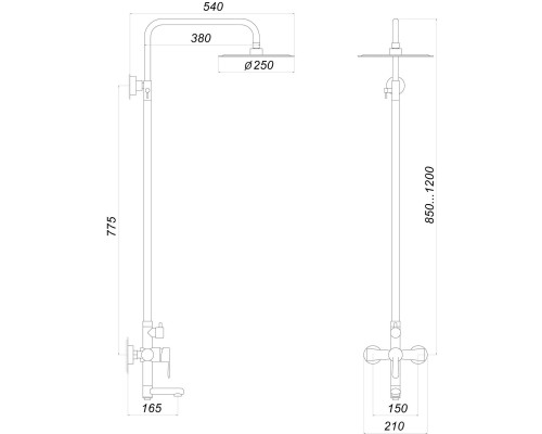 Душевая система Globus Lux MAIN SM-SH-02