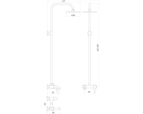 Душевая система Globus Lux Solly GLSO-0001