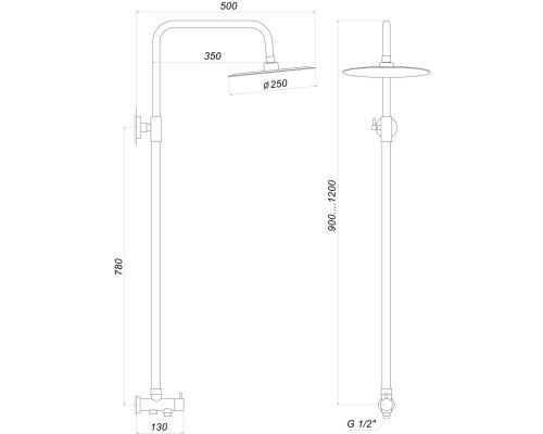 Душевая колонна Globus Lux ALPEN SB-BAR-0101