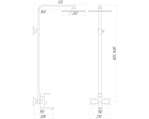 Душова система Globus Lux SICILIA VAN-SBQ-SH-02-BB