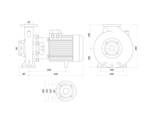 Насос моноблочный IR 32-200NA 7,5 кВт SAER (35 м3/ч,63 м)