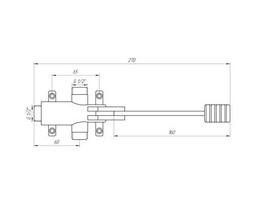 Тремо-486 Смеситель педальный Ножной Универсальный (верт-горизонт)