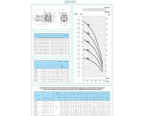 Насос центробежный горизонтальный многоступенчатый OP-40/2  0.75 кВт SAER (14 м3/ч,21,5 м)