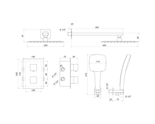 Душова система Globus Lux SMART GLM-405-BB-TT