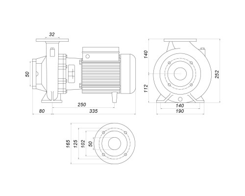 Насос моноблочный IR 32-125B 1,1 кВт SAER (16 м3/ч,21 м)