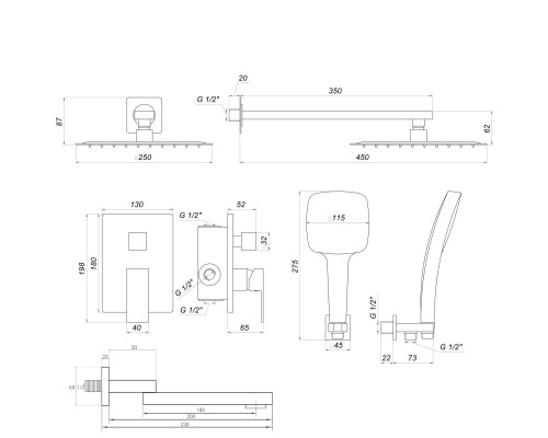 Душевая система Globus Lux SMART GLM-305N