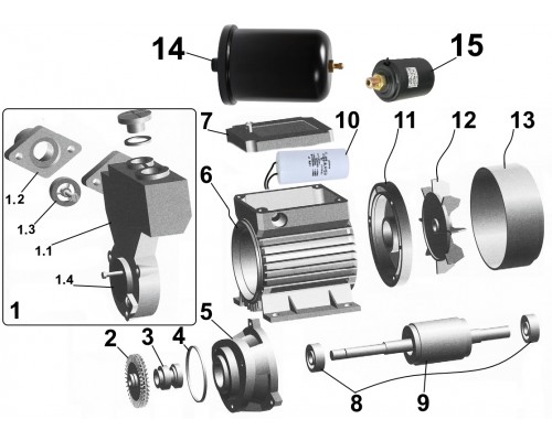 Насосная станция VOLKS pumpe  WZ370 0,37кВт бак 2л