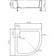 Душевой поддон полукруглый SLUPIA RM90F BRAVO (1уп.)