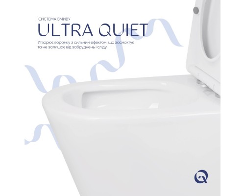 Компакт Swan Ultra Quiet 640x360x835 мм, White, з сидіннмя Slim Duroplast/ Soft-close/ Quick Release QT16222182TW Qtap