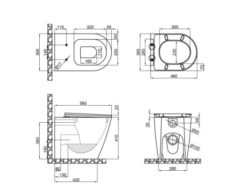 Унитаз Qtap Robin подвесной с сиденьем Slim Duroplast/ Soft-close