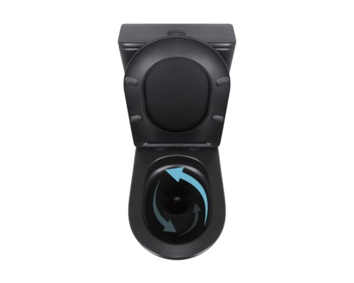 Унітаз підлоговий Robin Ultra Quiet 660x360x855 мм, Matt Black, з сидінням Slim Duroplast/ Soft-close/ Quick Release QT13226083AMB Qtap