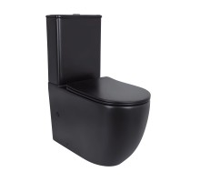 Напольный унитаз Robin Ultra Quiet 660x360x855 мм, Matt Black, с сиденьем Slim Duroplast/ Soft-close/ Quick Release QT13226083AMB Qtap