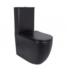 Напольный унитаз Robin Ultra Quiet 660x360x855 мм, Matt Black, с сиденьем Slim Duroplast/ Soft-close/ Quick Release QT13226083AMB Qtap