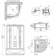 Гидробокс Lidz TANI SBM90x90.SAT.HIGH.GR с форсунками