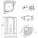 Гидробокс Lidz TANI SBM90x90.SAT.HIGH.FR с форсунками