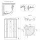 Гидробокс Lidz TANI SB90x90.SAT.LOW.GR без форсунок