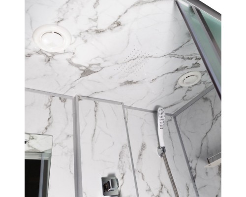 Гідробокс TKF 7715 Білий мармур WG 120х80x215 мілкий піддон