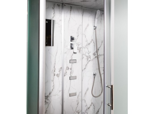 Гідробокс TKF 7715 Білий мармур WG 120х80x215 мілкий піддон