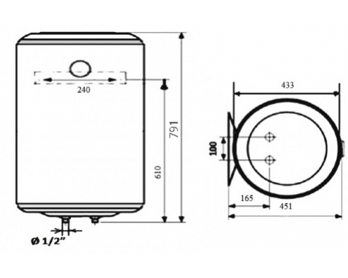 Бойлер Round Standart VMR 80 мокрый тэн