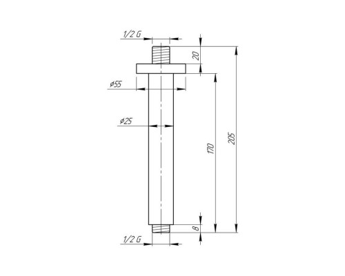 Кронштейн для лейки потолочной Chrome Qtap Holder 0012