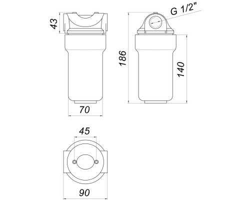 Фильтр-колба для котлов (полифосф. соль) Bio+ systems SL25, 1/2″