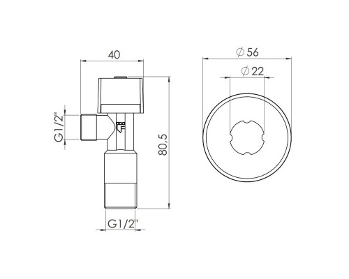 Кран приладовий шаровий SD Forte 1/2"