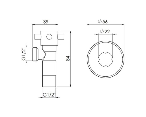 Приладовий кран SD Forte 1/2" ручка "хрест"