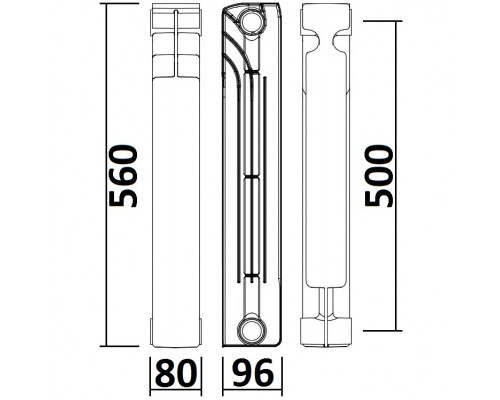 Радиатор биметаллический QUEEN THERM 500/96