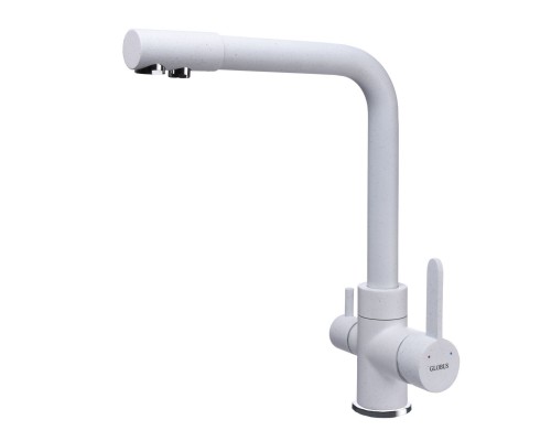 Смеситель для кухни на две воды Globus Lux LAZER GLLR-0444-7-WHITE