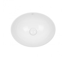 Раковина накладна Qtap Dove овальна з донним клапаном 625x415x150mm WHITE