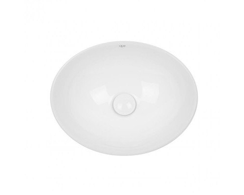 Раковина накладная Qtap Dove овальная с донным клапаном 625x415x150mm WHITE