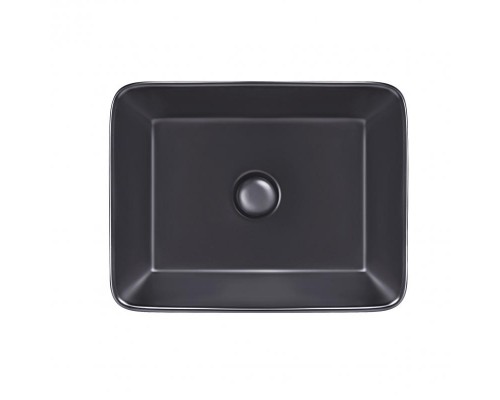 Раковина накладная Qtap Tern прямоугольная с донным клапаном 475*370*140mm MATT BLACK