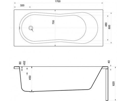 Ванна CERSANIT NIKE 170х70 акрил