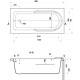 Ванна CERSANIT KORAT 150х70 акрил
