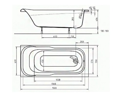 Ванна Kolo Sensa 160X70 акрил без ножек