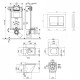 Инсталляциия Qtap Nest QT0133M425 + унитаз подвесной Tern QT1733052ERW + квадратная клавиша Хром