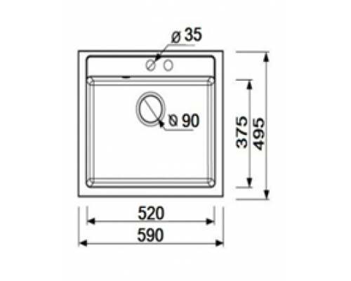 Мийка гранітна Argo CUBO 590*495*200