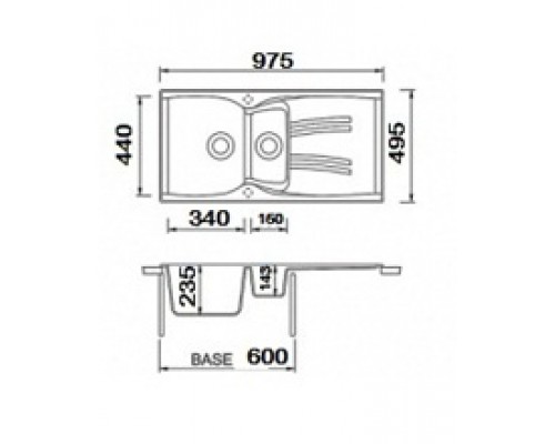 Мойка гранитная Argo MEDIO PLUS 975*495*230