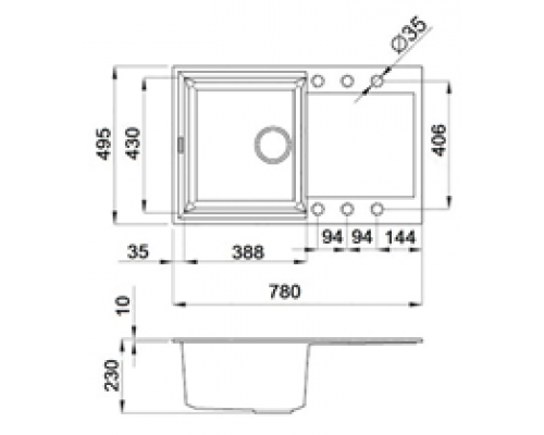 Мойка гранитная Argo VESTA 780*495*230