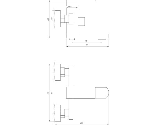 Змішувач для ванни Globus Lux SICILIA SBQ-102N-BB