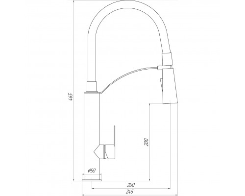 Смеситель для кухни с силиконовым изливом TOPAZ BARTS TB 8817-H18