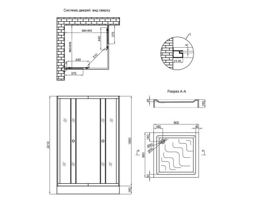 Душевая кабина Lidz WAWEL 90x90 