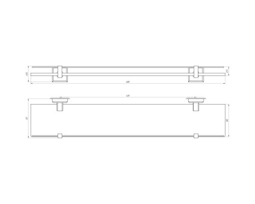 Полка TOPAZ TKB 9927 стекло с бортиком