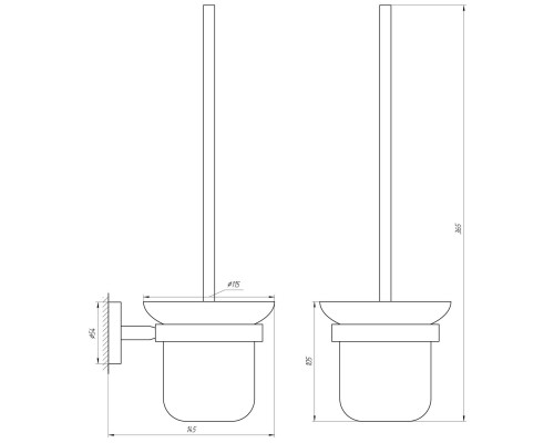 Ерш настенный без крышки Globus Lux SS 8429A