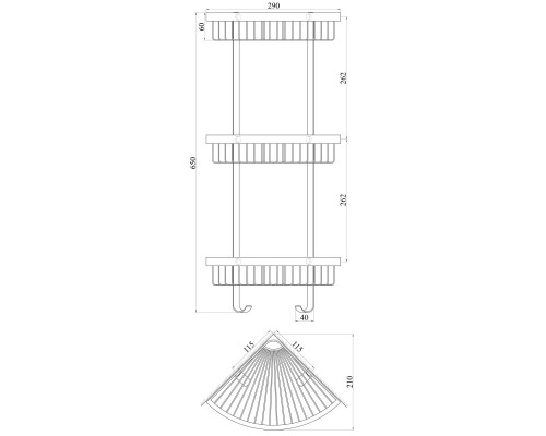 Полка угловая TOPAZ 4115-3